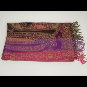 Pink & Purple Pashmina Scarf w Tassels